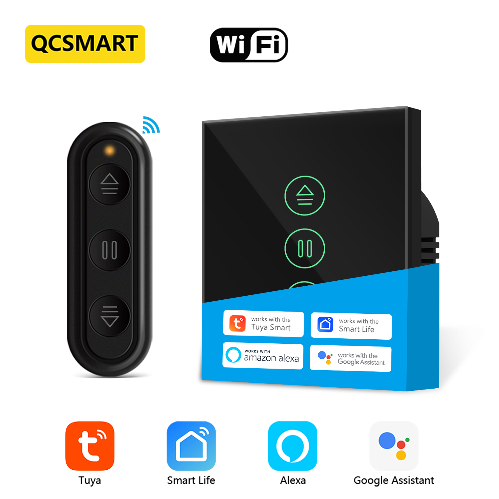 Universal Remote Smart Home - QCSMART Tuya Smart Life Rolluikgordijn Afstandsbediening