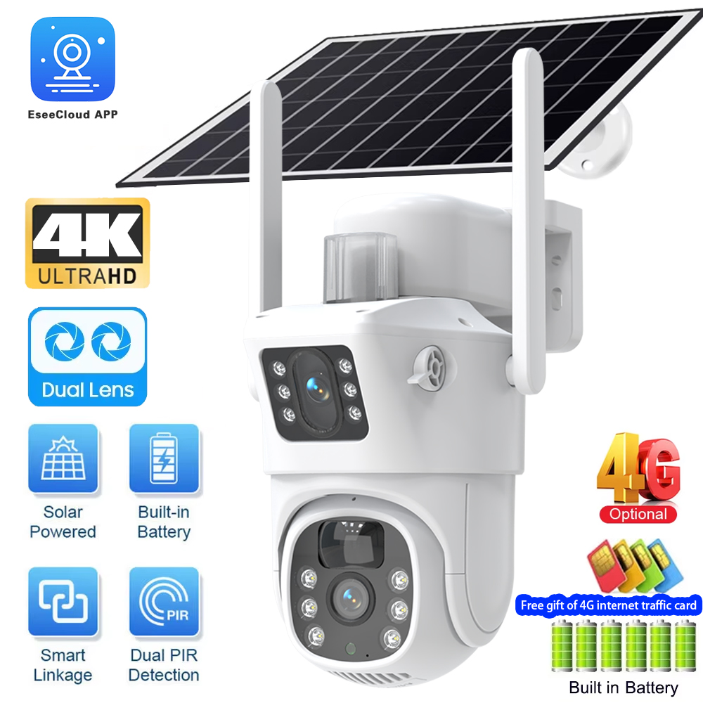 Smart Home Camera Ezviz - 4K 8mp Wifi/4G Simkaart Zonnecamera Buitenshuis